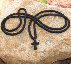 300-knot Prayer Rope - 2 ply with Olive Wood Beads - St. Paisius